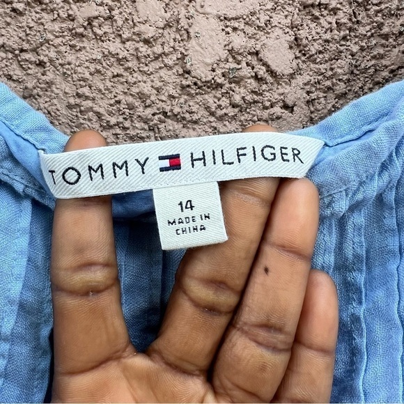 Tommy Hilfiger 100% Linen Skirt Women’s Size 14 Embroidered Floral Flare Hem - Picture 7 of 10